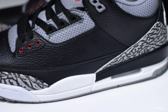 Rep TBkick Air 3 854262-001 Black Jordan Cement 0811